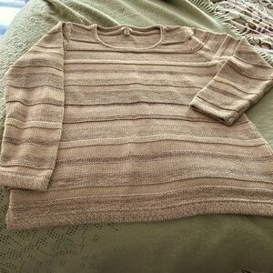 LLBean cotton nubby weave knit pullover sweater/top